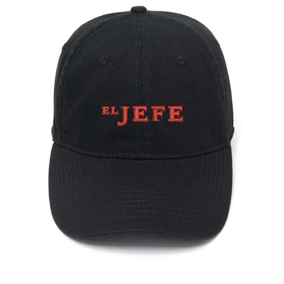 Mens Baseball Caps El Jefe Boss Embroidered Dad Hat Washed Cotton Embroidery Hat - Picture 1 of 2